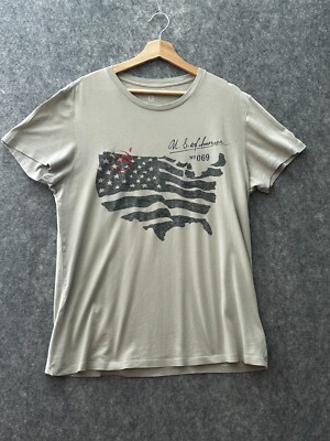 Gap Herren T-Shirt grau Größe Large USA Flagge Karte Design amerikanischer patriotischer Stil