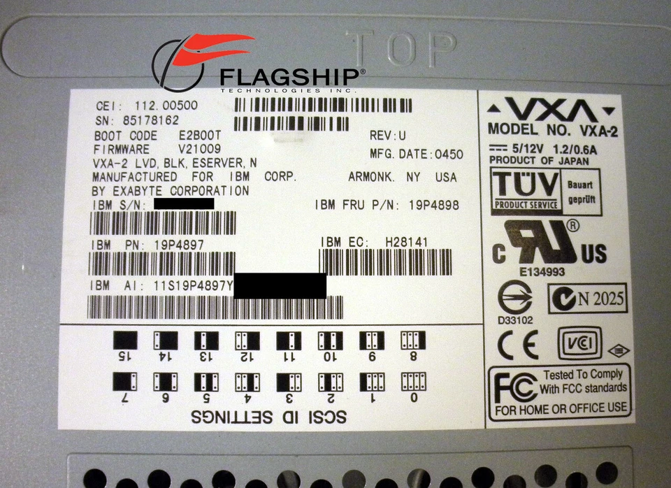 IBM 1992-91XX 80/160 GB VXA TAPE DRIVE - Image 4 of 4