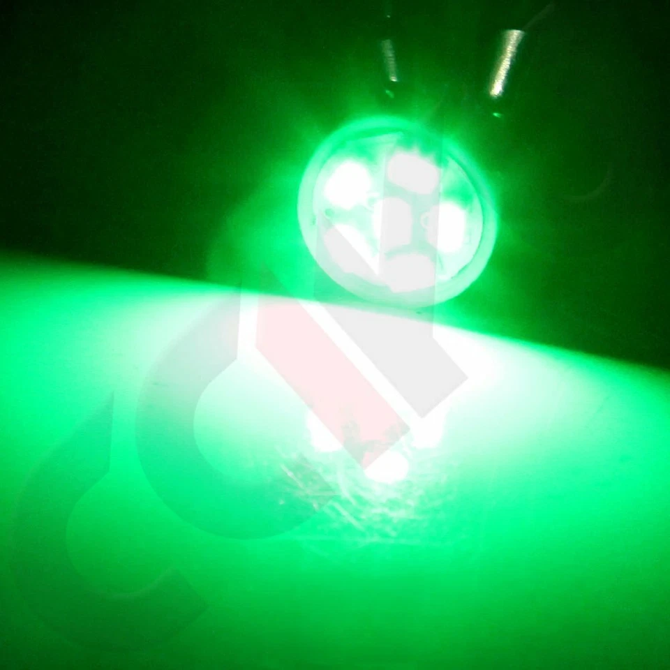 6x T10 Verde PC194 LED Bombilla Panel de Instrumentos Cuadro Medidor Luz con Enchufe Giratorio Foto 4 de 4