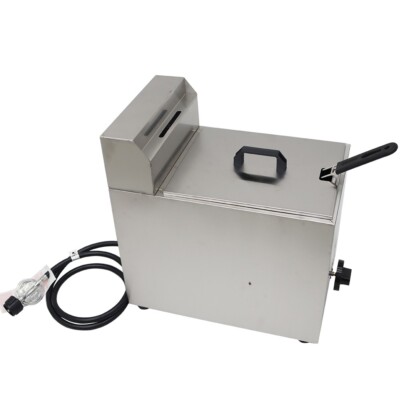 New 6L 1.5Gal Funnel Cake Fryer Gas Chips Deep Fryer Stainless Steel Single Tank