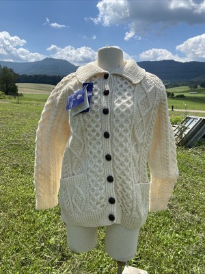 Rita Condron 100% Wool Diamond Knit, Tree Of LifeSweater Made in Ireland Size 36