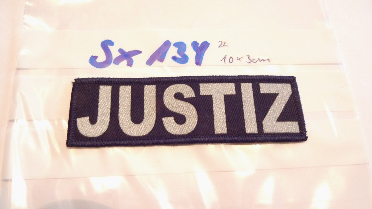 Polizei Schriftzug JUSTIZ ca 10x3cm reflektierend Stück (sx134