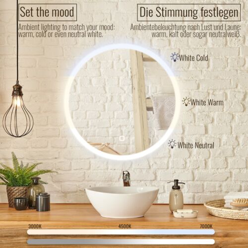 Aquamarin® Badspiegel LED Badezimmerspiegel Wandspiegel Lichtspiegel Bad - Bild 6 von 48