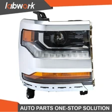 Labwork Headlight For Chevy Silverado 1500 2016-18 Right Chrome HID/Xenon w/ LED