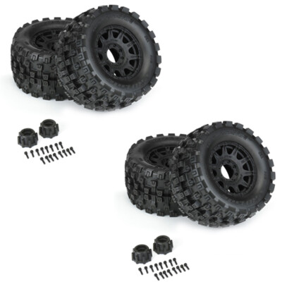 #ad #ad Pro Line Badlands MX38 HP 3.8quot; All Terrain BELTED Tires w Black Wheels 4 $145.98