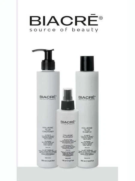 BIACRÈ KIT HYALURONIC FILLER BIACRE' maschera shampoo spray nutriente acido Ialuronico