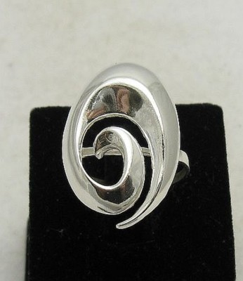 Echt stilvoller Sterling Silber Ring Spirale Wirbel massiv 925 Handarbeit Kaiserin