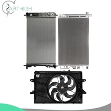 Cooling Fan and Radiator Condenser Kit For 2010 11-2016 GMC Terrain 2.4L