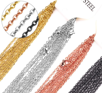 10pcs 45-60cm 1-2mm Edelstahl Basic Halskette Schmuck Herstellung Zubehör