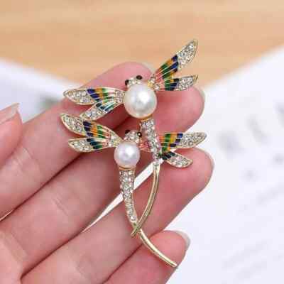 1pc New Dragonfly Brooch Crystal Retro Pin Fashion Accessories Exquisite Jewelry