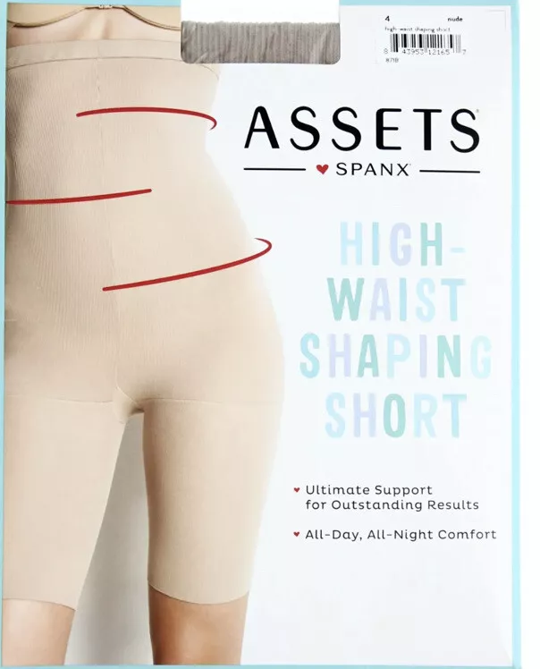 Spanx Assets High Waist Shaping Short Shapewear Mid Thigh Control, Size 1