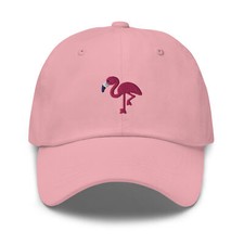 Flamingo Embroidered Baseball Cap Cotton Adjustable Dad Hat Multiple Colors