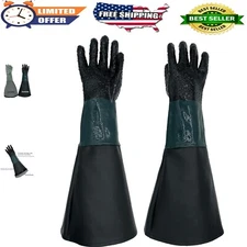 Rubber Sandblaster Gloves Heavy-Duty for Abrasive Blasting - 23.6" Long, Dura...