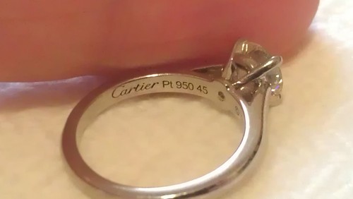 100% Authentic Cartier Platinum .73 Carat Diamond Engagement Ring - Picture 10 of 11