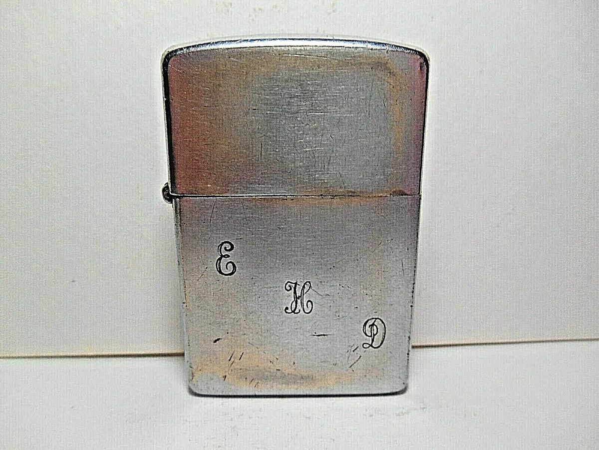 VINTAGE ZIPPO PAT #2032695 CHROME CIGARETTE LIGHTER - ENGRAVED