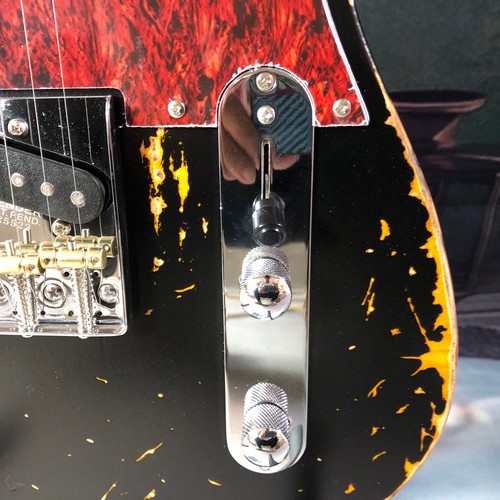 1960 Custom Telecaster electric guitar Relic Shell Black with Tortoise Binding - Bild 3 von 19