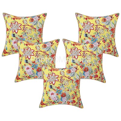 Floral Embroidery Cushion Cover Indian Cotton Pillow Case Cover Décor Throw Arts