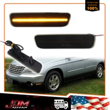 For 04-08 Chrysler Pacifica Van Smoked Lens Amber LED Side Marker Signal Lights