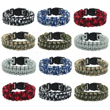 Paracord Bracelets for Men, Camo Survival Tactical Braided Cord, 12 PCS