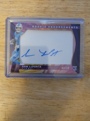 2023 Panini Illusions - Rookie Endorsements Purple #RE-SLA Sam LaPorta /10 