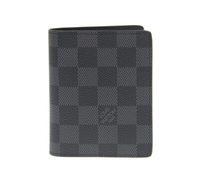 Louis Vuitton Compact 6CC Bifold Wallet Damier Graphite Canvas NWOT RARE