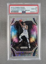 2019-20 Panini Prizm Giannis Antetokounmpo Fireworks Fast Break #4 PSA 10