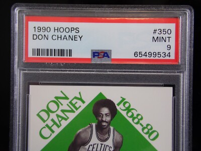 1990 NBA HOOPS DON CHANEY 1968-80 #350 BASKETBALL TRADING CARD PSA