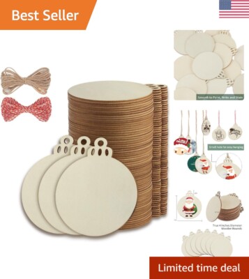 Premium Multi-Purpose Wooden Ornaments - 4-inch Diameter - 100 Pieces