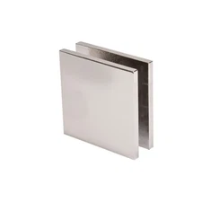 CRL Polished Nickel Square Style Hole-in-Glass Fixed Panel U-Clamp SCU4PN