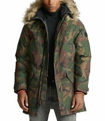 Polo Ralph Lauren men's faux fur hooded Camo Down Parka Jacket size XL rt $548 749862299510 | eBay