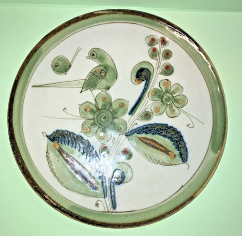 Ken Edwards Tonala Teller mit Vogel/Schmetterling mexikanische Keramik 7" Wand/Kochplatte - Bild 2 von 8