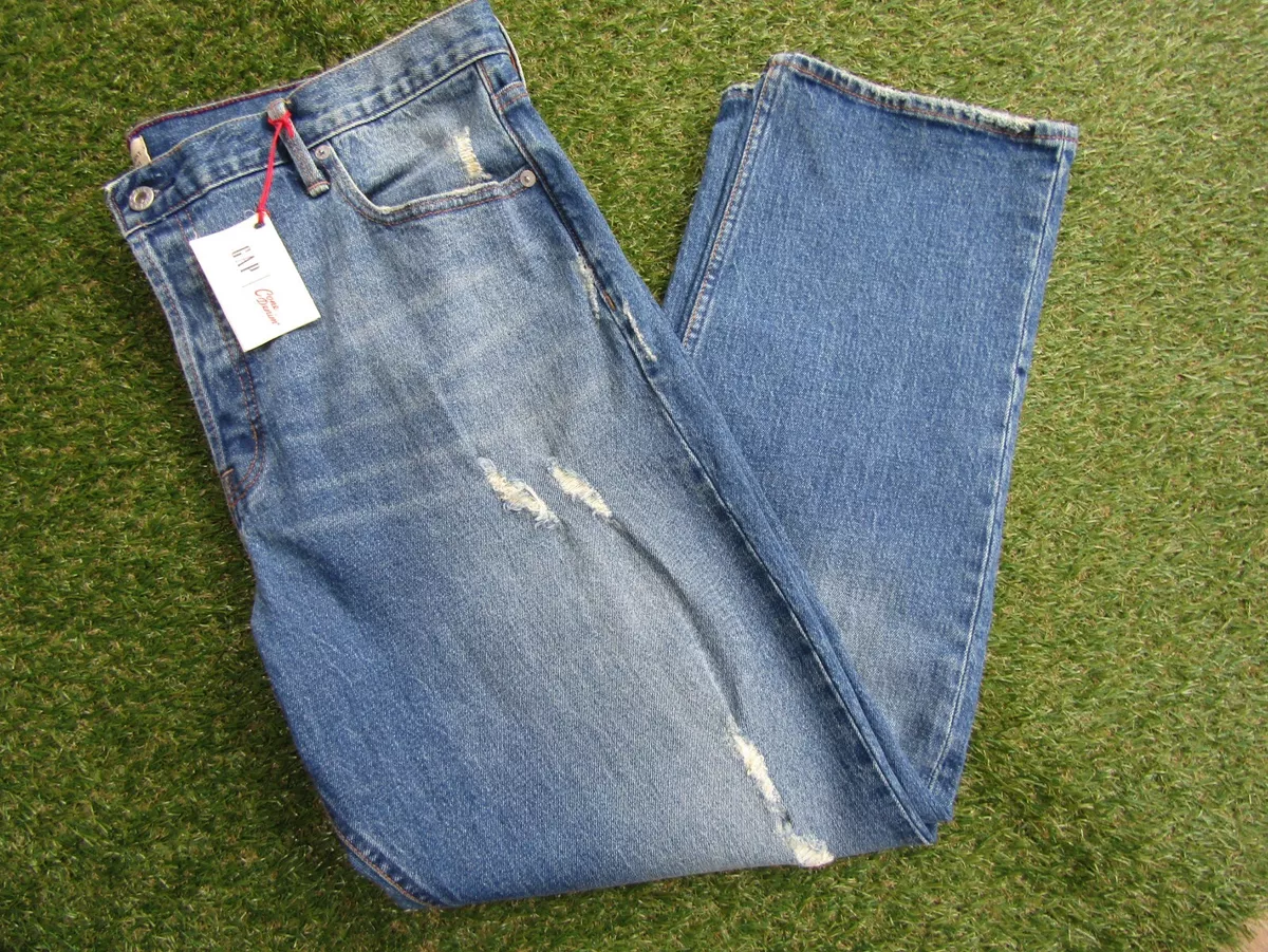 Gap Cone Denim Distressed Straight Jeans - Size 34R - 34 Regular