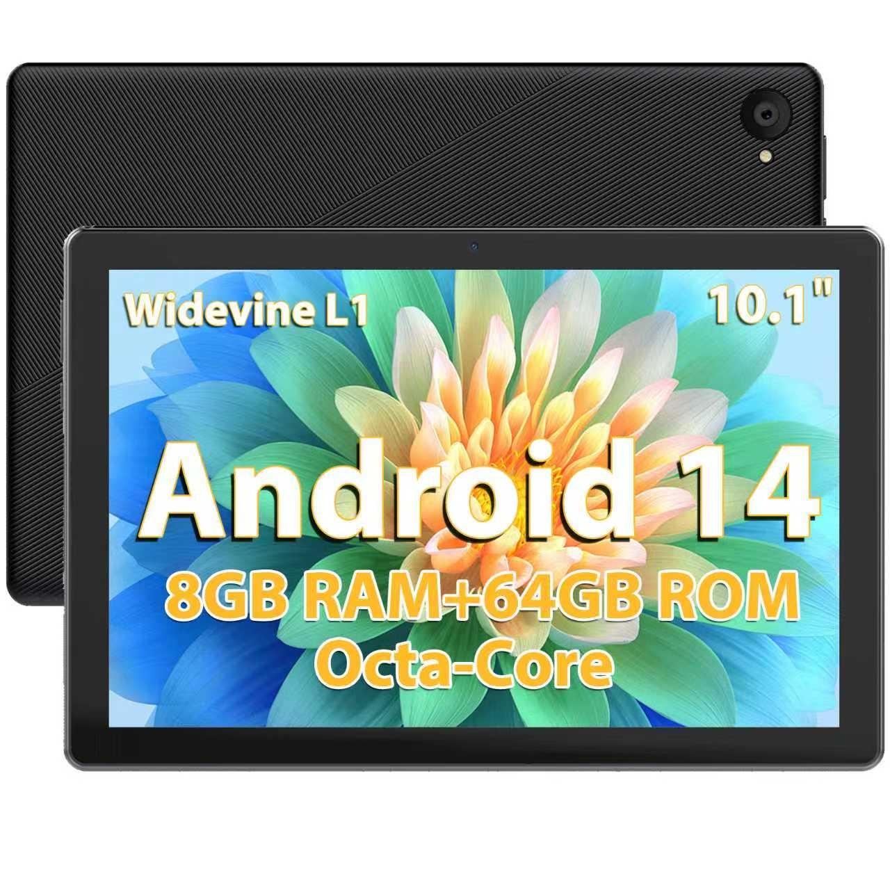 2025 Tablet 10.1" Android 14 Tablet 8+64GB Octa Core 1280×800 HD IPS WIFI Touch