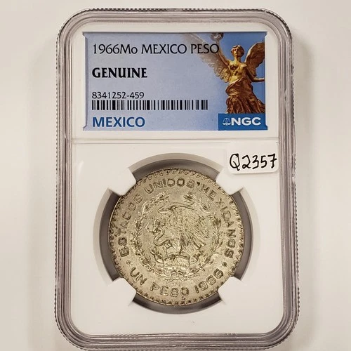 1966 Mo Mexico Peso .100 Silver - NGC Genuine - SKU-Q2357