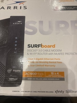 ARRIS Surfboard SBG6950AC2 Cable Modem & Wi-fi Router With McAfee