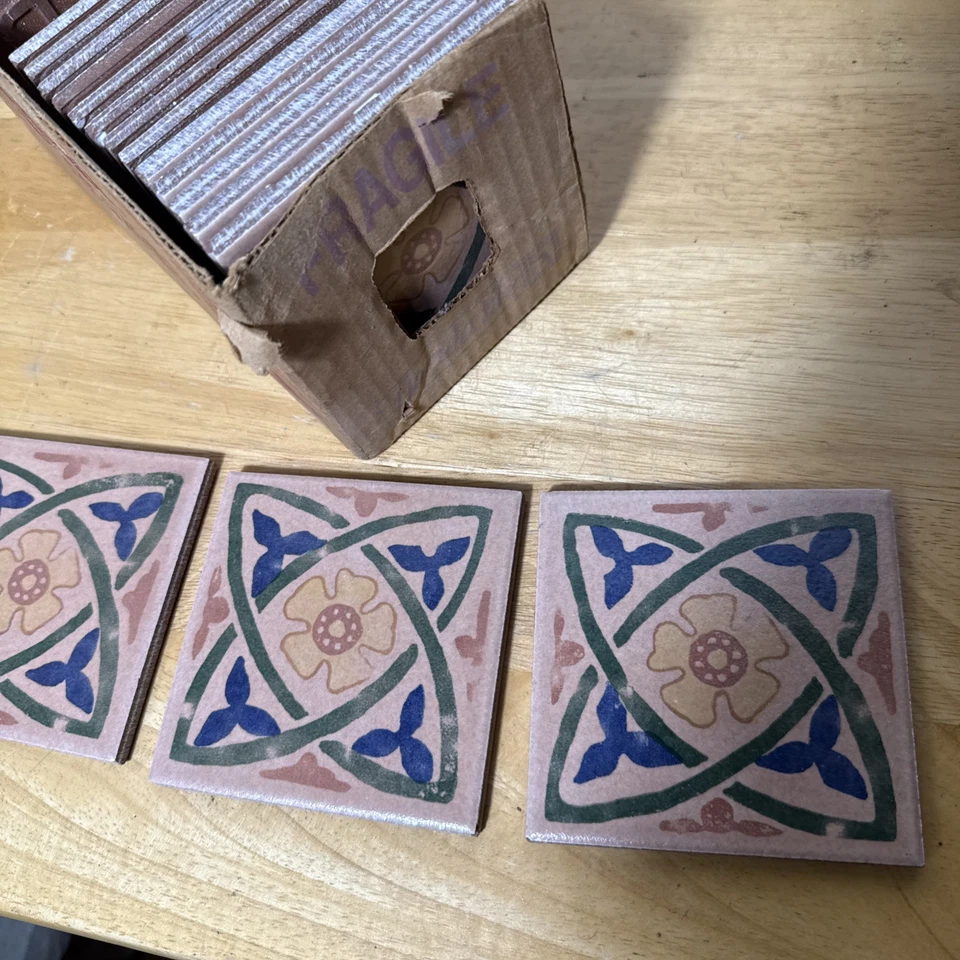 Vintage Natura Florida Tile Ceramic Canyon Clay Box Of 20 Tiles NEW With Design - Image 2 of 3