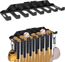 Steel Baseball Bat Holder, Wall Mounted Baseball/Softball Bat Rack Holds 14 Bats