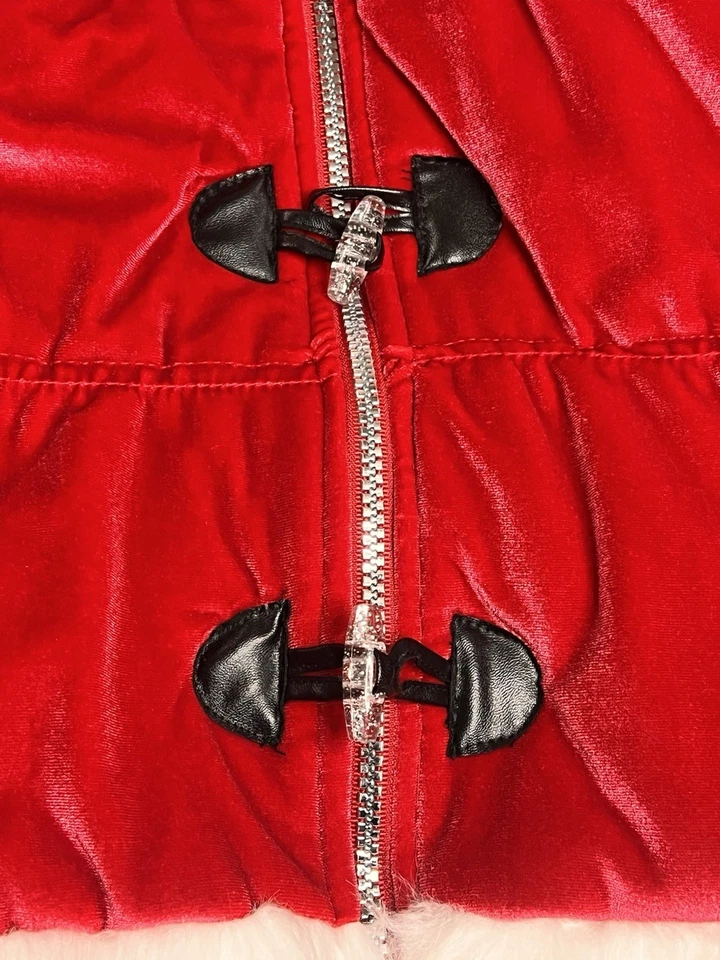 Chaleco Suave Little Lass Niñas Talla 6x Con Blanco Imitación Piel Rojo Chaleco Estilo Navidad Foto 4 de 4