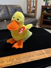 Ty Beanie Babys - Quackers The Duck 6 Plush Toy with Tags Collectible 1993 Rare