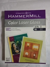Hammermill Color Laser Gloss Paper 300 Sheets 32lb 90 Bright New Unopened..