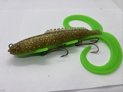 10'' BamBam Bait Co. Bowfin Jr. Green Sucker Rubber Jerkbait Musky Lure