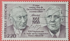 France 1988 - De Gaulle Adenauer 2,20 - Yvert 2501 Oblitéré Used Stamp Germany