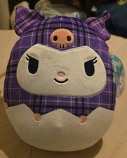 Squishmallow Plush Hello Kitty Sanrio 8" Kuromi Plaid New 2024 with Tag