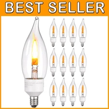 12-Pack LED Flame Bulbs E12 - Flickering Candle Light