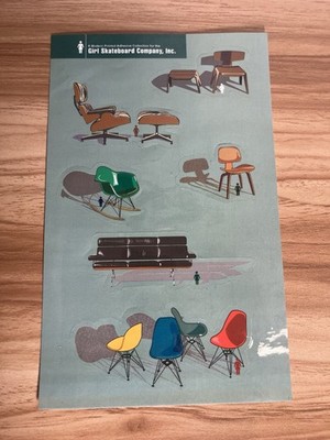 Girl Skateboards Modern Chairs Furniture Eames Larson Series Sticker Sheet