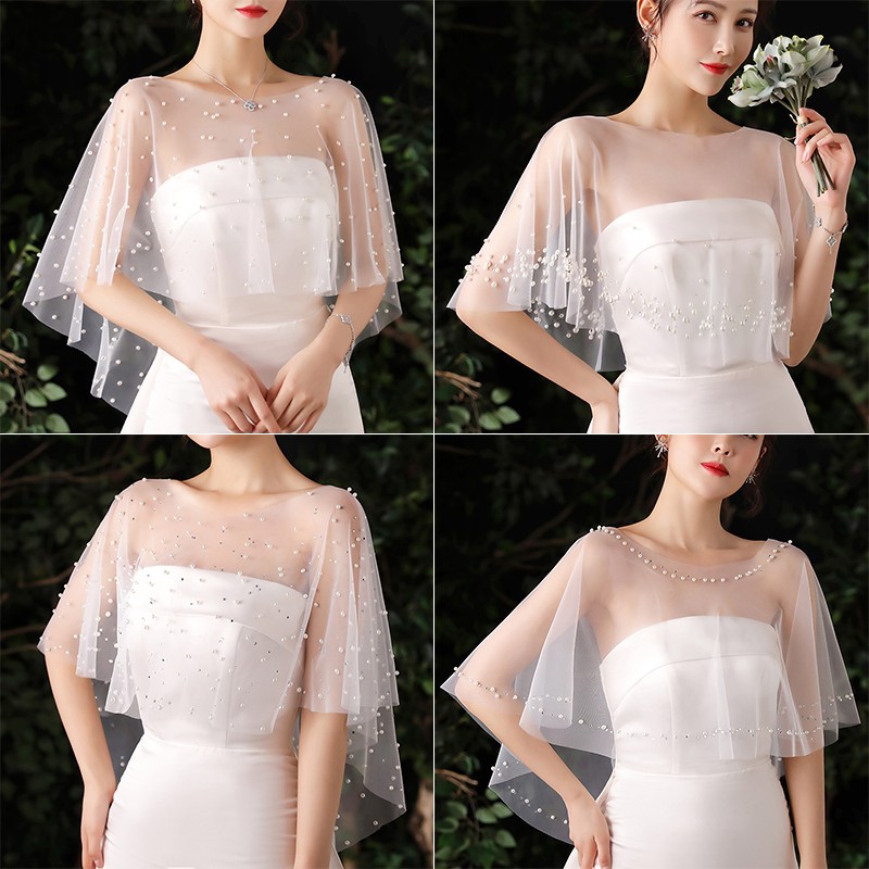 Vestido de Noche de Novia Encaje Hecho a Mano Hágalo Usted Mismo Mantón Cubrir Capa Fiesta Envolturas Foto NUEVO