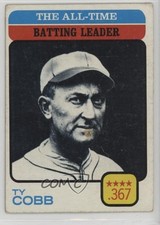 1973 Topps All-Time Leaders Ty Cobb (Batting) #475 HOF 2v5