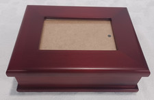 NAVIKA USA ROSEWOOD PHOTO BOX KEEPSAKE DISPLAY STORAGE 4X6 PHOTO INSERT NOS