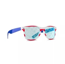 USA Patriotic Sunglasses Red, White, And Blue Stars On Lenses 4th Of July Party