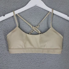 Alo Sports Bra Women's XS Padded Active Workout Gym Comfort Lounge Beige Sleep